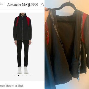 Alexander McQueen black red logo print jacket
